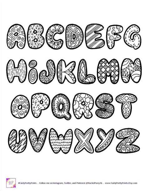 Printable Doodle Alphabet | Etsy | Lettering alphabet, Doodle art ...