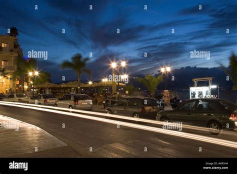 Traffic on a two lane road at night Stock Photo - Alamy