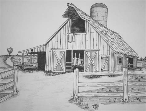 Easy Barn Drawing at PaintingValley.com | Explore collection of Easy ...