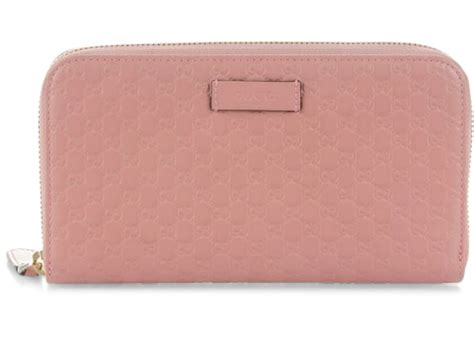 Gucci Zip Around Wallet Microguccissima Pink in Leather with Gold-tone - US