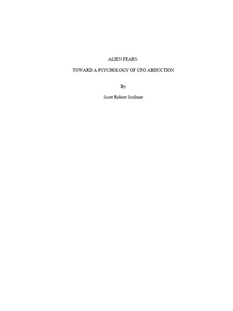 Toward a Psychology of Ufo Abduction Bel | PDF | Hypnosis | Alien Abduction