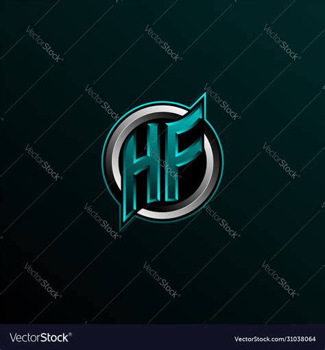 Initial hf logo design hf logo design Royalty Free Vector