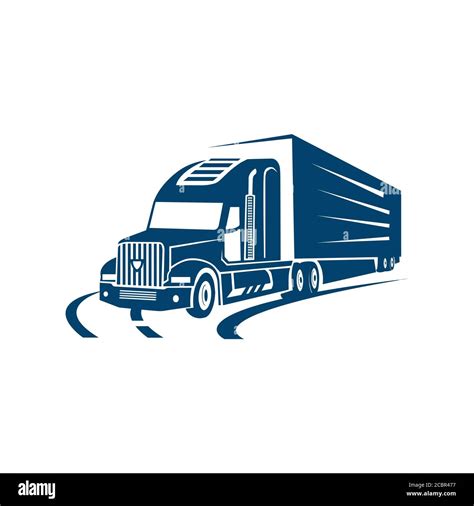 on the road truck logo design vector. heavy transportation logotype ...