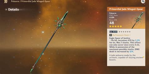 Genshin Impact: Primordial Jade Winged-Spear Weapon Guide