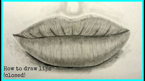 How To Draw Lips (Closed) - YouTube