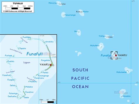 Large physical map of Tuvalu with cities and airport | Tuvalu | Oceania ...