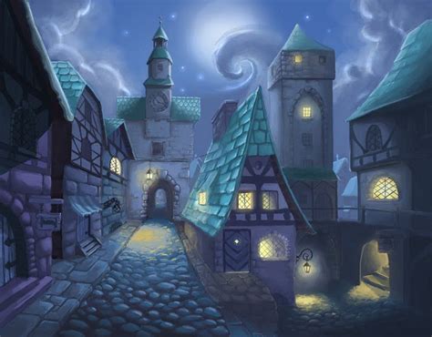 midnight village by cuculus on deviantART | Night illustration, Fantasy ...