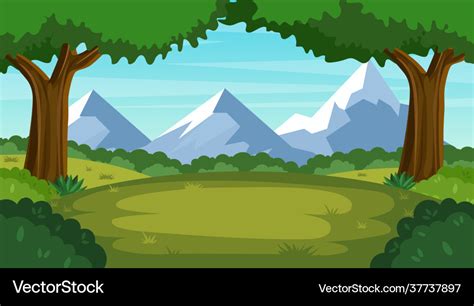 Cartoon forest background Royalty Free Vector Image