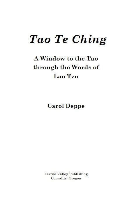 Tao Te Ching - A Window to the Tao through the Words of Lao Tzu by ...