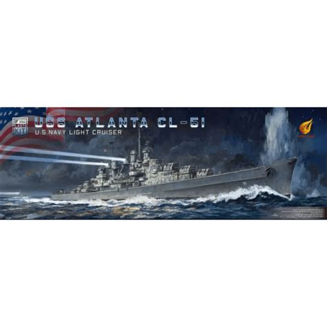 1:350 USS Atlanta CL-51 US Navy Light Cruiser Model Ship Kit - Plastic ...