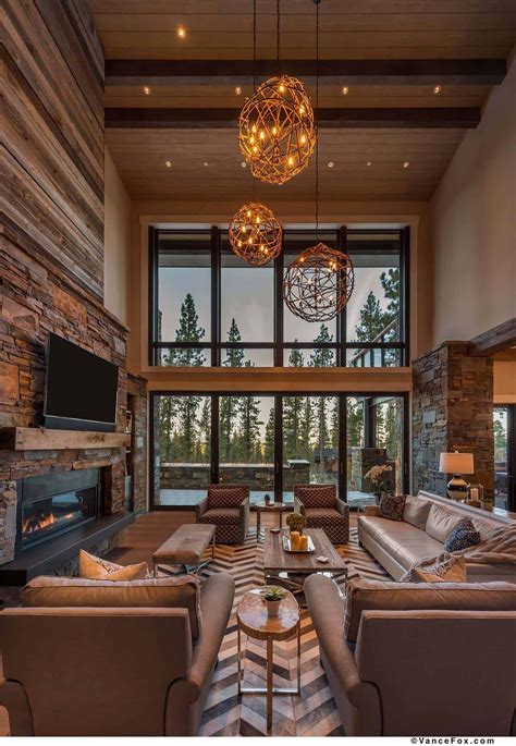 Modern Cabin Living Room Awesome Brilliantly Designed Mountain Modern ...