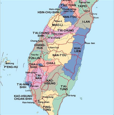 taiwan political map | Order and download taiwan political map