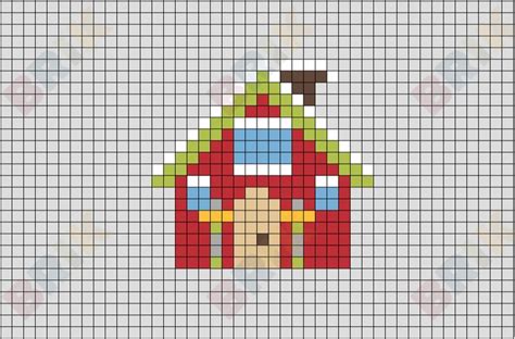 Christmas House Pixel Art | Colourful cross stitch, Pixel art, Cross ...