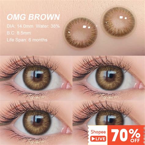 2023 New OMG brown contact lens Contacts for Eyes Beautiful Korea 14mm ...