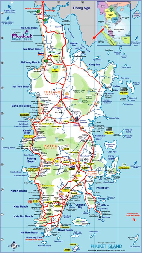 Map of Phuket - Thailand maps and info on Phuket's beaches.