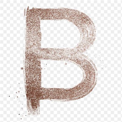 Painted glitter b letter png rose gold font | free image by rawpixel ...