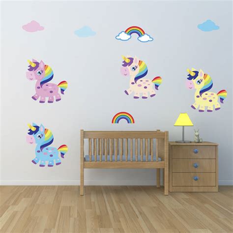 girls unicorn wall stickers by mirrorin | notonthehighstreet.com