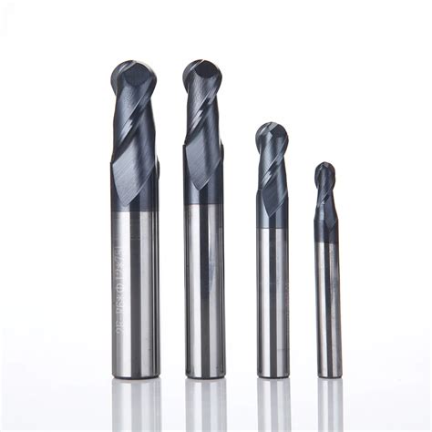 HRC65 Double edge Ball end Milling Cutter Ball Endmill Coated BALL NOSE ...