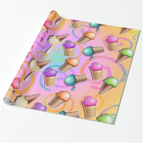 ICE CREAM CONE WRAPPING PAPER | Zazzle.com