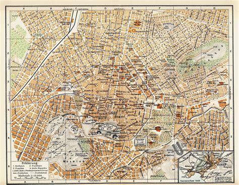 Map of Athens old: historical and vintage map of Athens