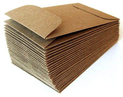 50 Mini Brown Bag Natural KRAFT Paper Envelopes . 2.25 x 3.75 | Paper ...