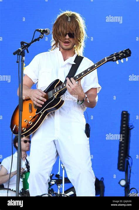 Actor and musician Joe Keery, stage name DJO, is shown performing on ...