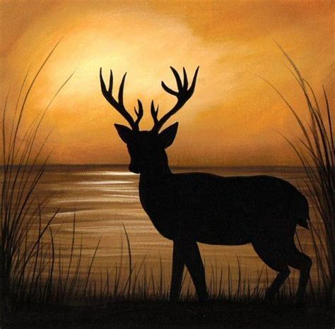 Buy Deer silhouette Handmade Painting by Latesh Nair. Code:ART_359 ...