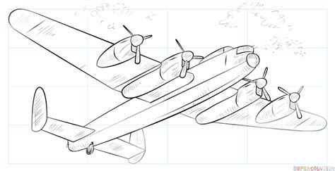 How to draw a Lancaster Bomber | Step by step Drawing tutorials