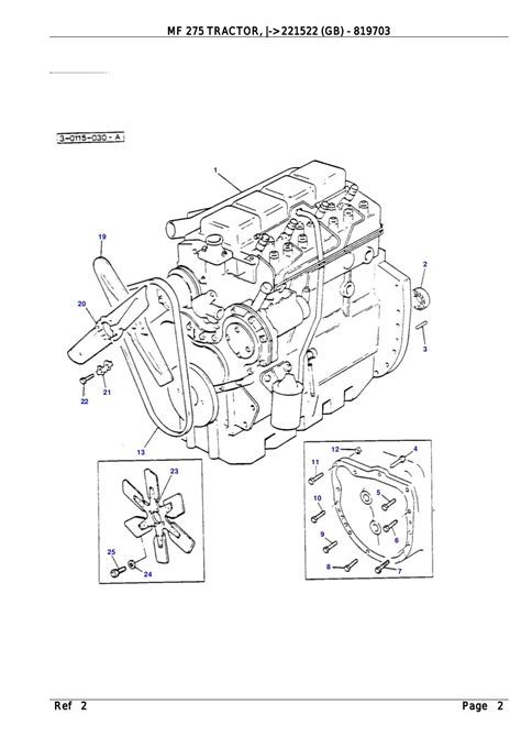 Massey ferguson mf 275 tractor ( 221522 (gb)) parts catalogue manual