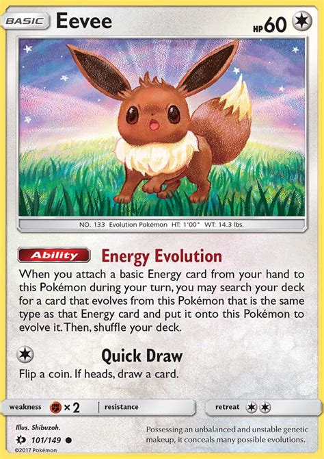 Eevee 101 (Sun & Moon 2017) Pokemon Card