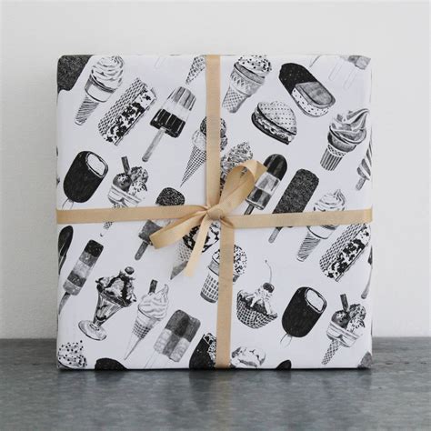 Ten Sheets Of Ice Cream Wrapping Paper By Ros Shiers ...