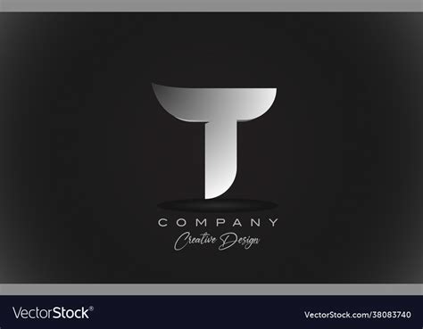 T white gradient alphabet letter logo icon Vector Image