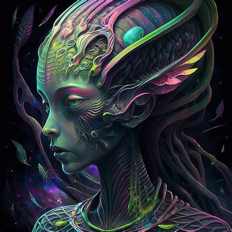 Trippy Alien Space Art Instant Download Ai Art Wall Art Sci-fi Art ...