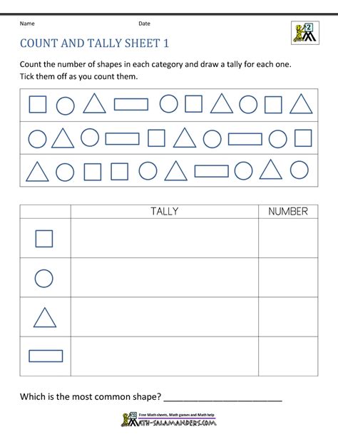 Tally Chart Worksheets