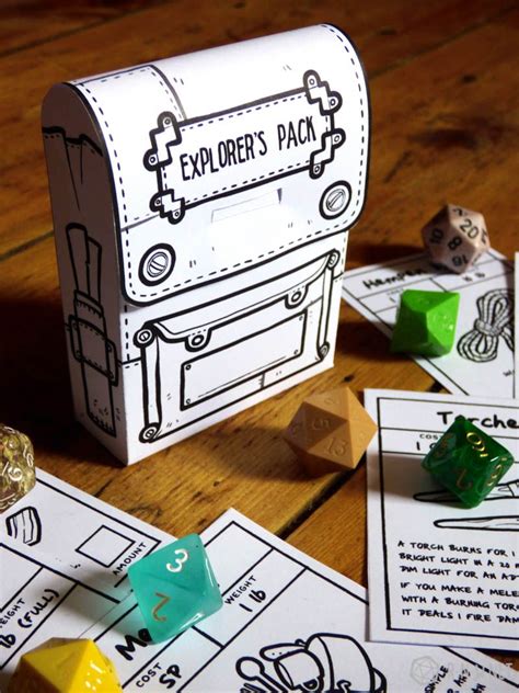 Equipment Packs - Explorer — r-n-w | Dnd crafts, Dnd diy, Board games