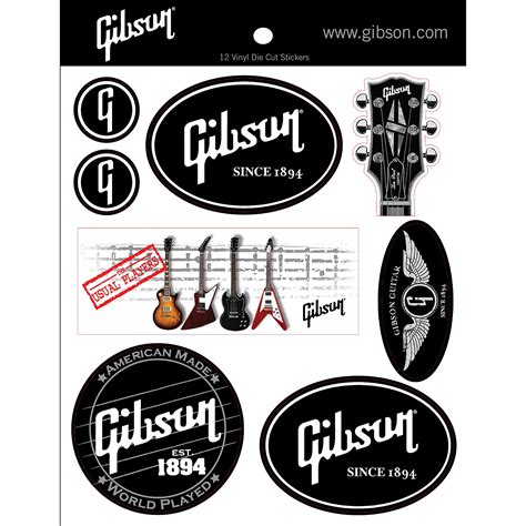 Gibson Logo Vinyl Stickers - Set of 12 | Musician's Friend