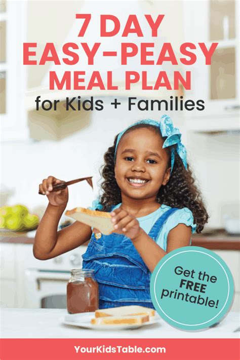 7 Day Easy Peasy Meal Plan for Kids + Families - Your Kid's Table