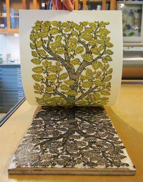 A Tall Leafy Tree Grows in Tugboat Printshop’s New 4-Color Wood Block ...