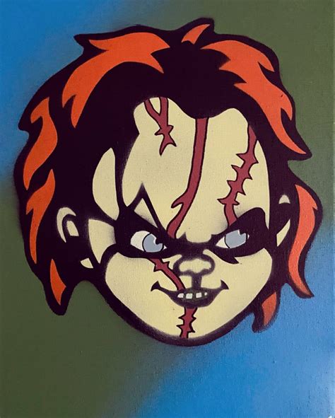 Chucky | Halloween canvas paintings, Halloween canvas art, Face ...