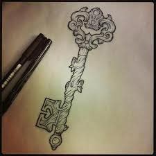 old fashioned key Tattoo Inspiration Tattoo drawings, Key tattoo ...