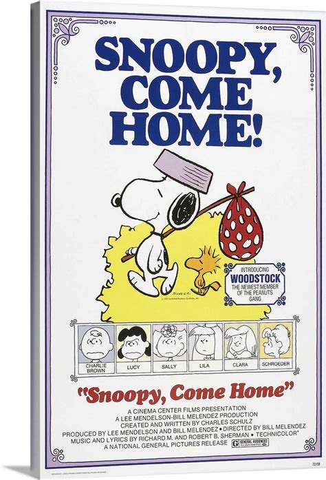 Snoopy, Come Home! - Vintage Cartoon Poster Wall Art, Canvas Prints ...