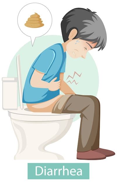 Premium Vector | Cartoon character with diarrhea symptoms