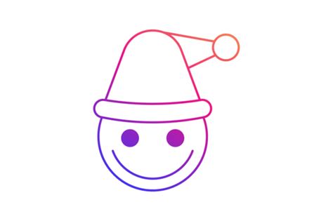 Christmas Icon Gradient Emoji with Hat Graphic by TheChiliBricks ...