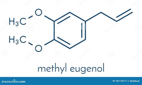 Methyl Eugenol Molecular Structure Isolated On White Stock Illustration ...