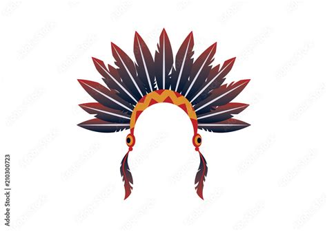 Indian headband vector. Symbols of indigenous people. Indian headband ...