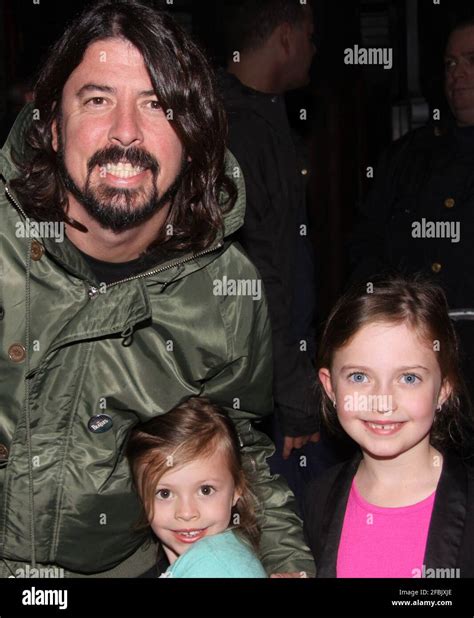 NEW YORK, NY- FEBRUARY 16: Dave Grohl, Harper Grohl and Violet Grohl ...