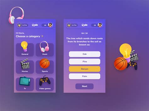 Quiz App - Gamification UI by Morsalin Sarker on Dribbble