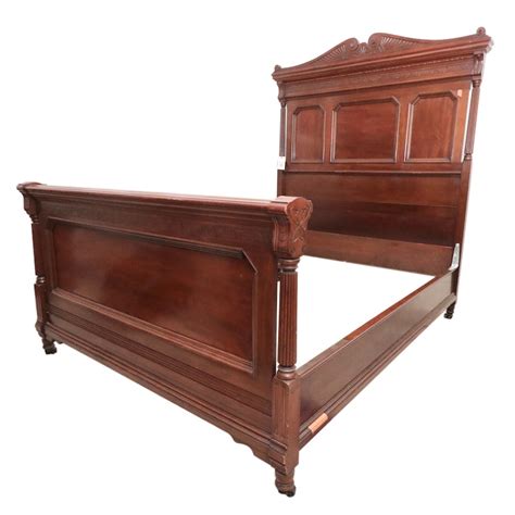 Late Victorian Carved Walnut Full Bed Frame, Early 20th Century | EBTH