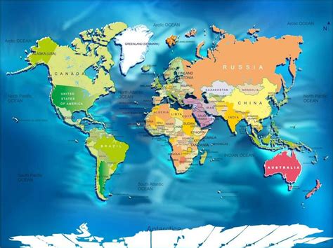 WORLD MAP W/ COUNTRIES GLOSSY POSTER PICTURE PHOTO maps globe country ...