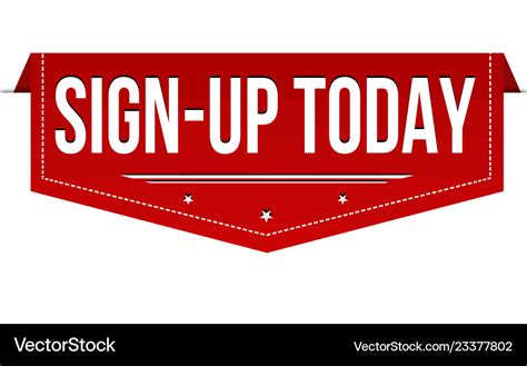 Sign-up today banner design Royalty Free Vector Image